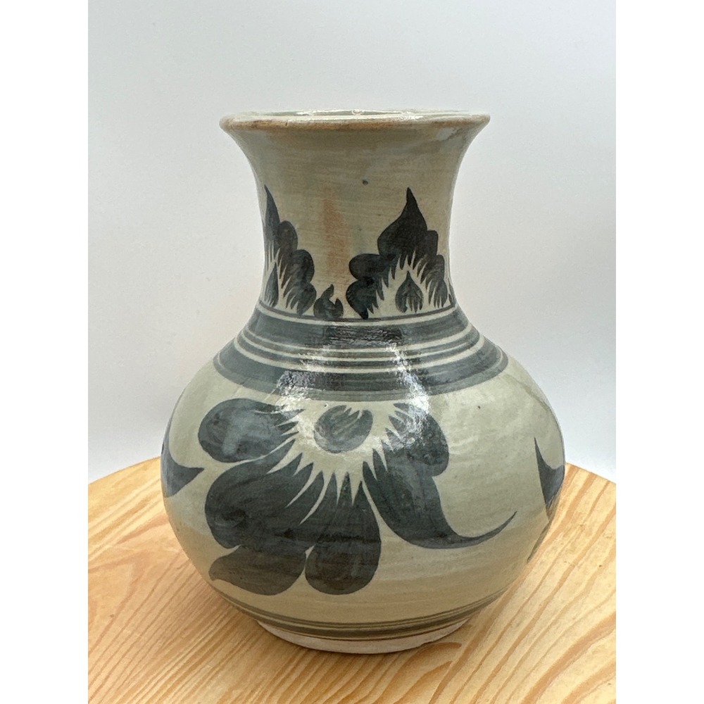 Mashiko ware mid-century Mingei Japanese Folk Art movement Starburst Stamp Vase